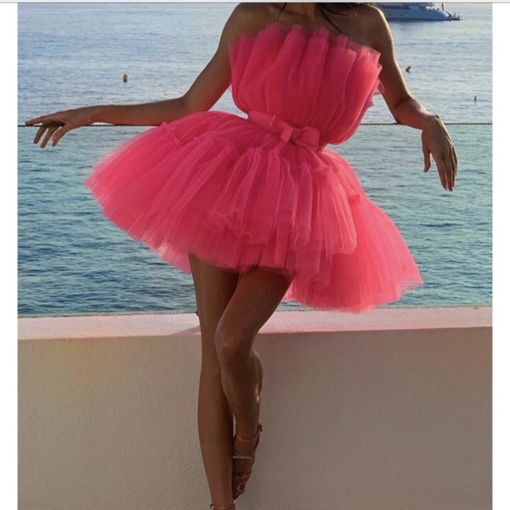 H&M X Giambattista Valli Pink Tulle Dress